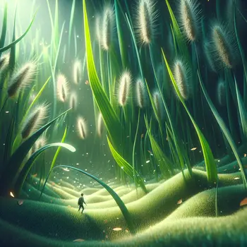 In a vivid dream, I shrank, struggling through colossal grass blades. In a vivid dream, I shrank, struggling through colossal grass blades.