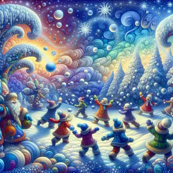 In a vivid dream, laughter echoed during an epic snowball fight. In a vivid dream, laughter echoed during an epic snowball fight.